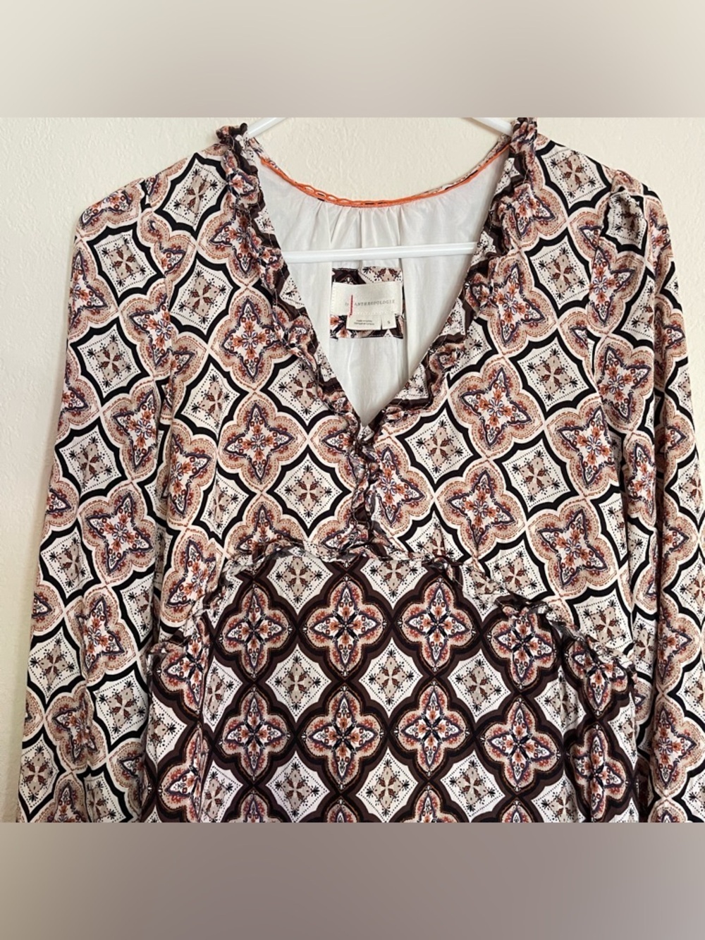 Anthropologie Tiered Long Sleeve Mini Dress Size S - Picture 4 of 16